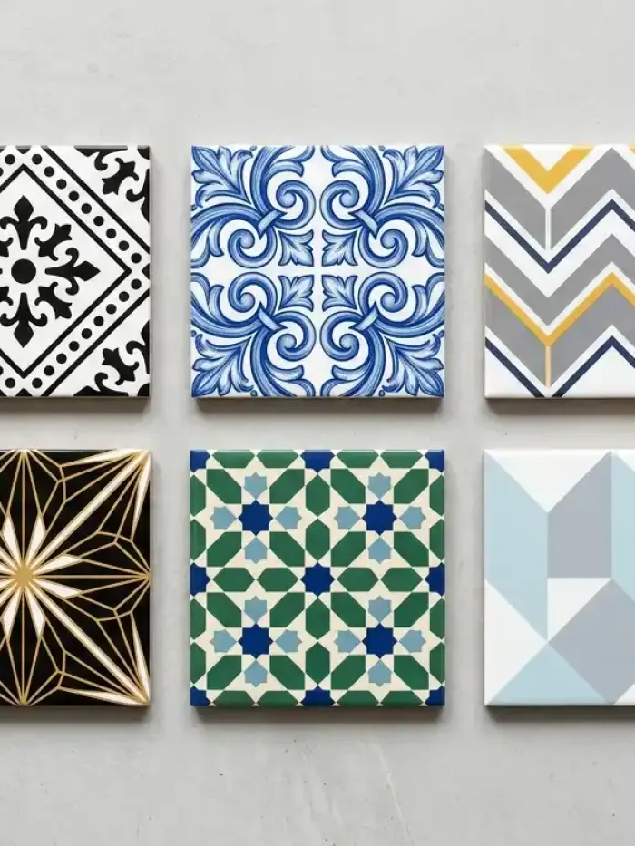 Hand screen-printing ceramic tiles at Matrix Tile Print
